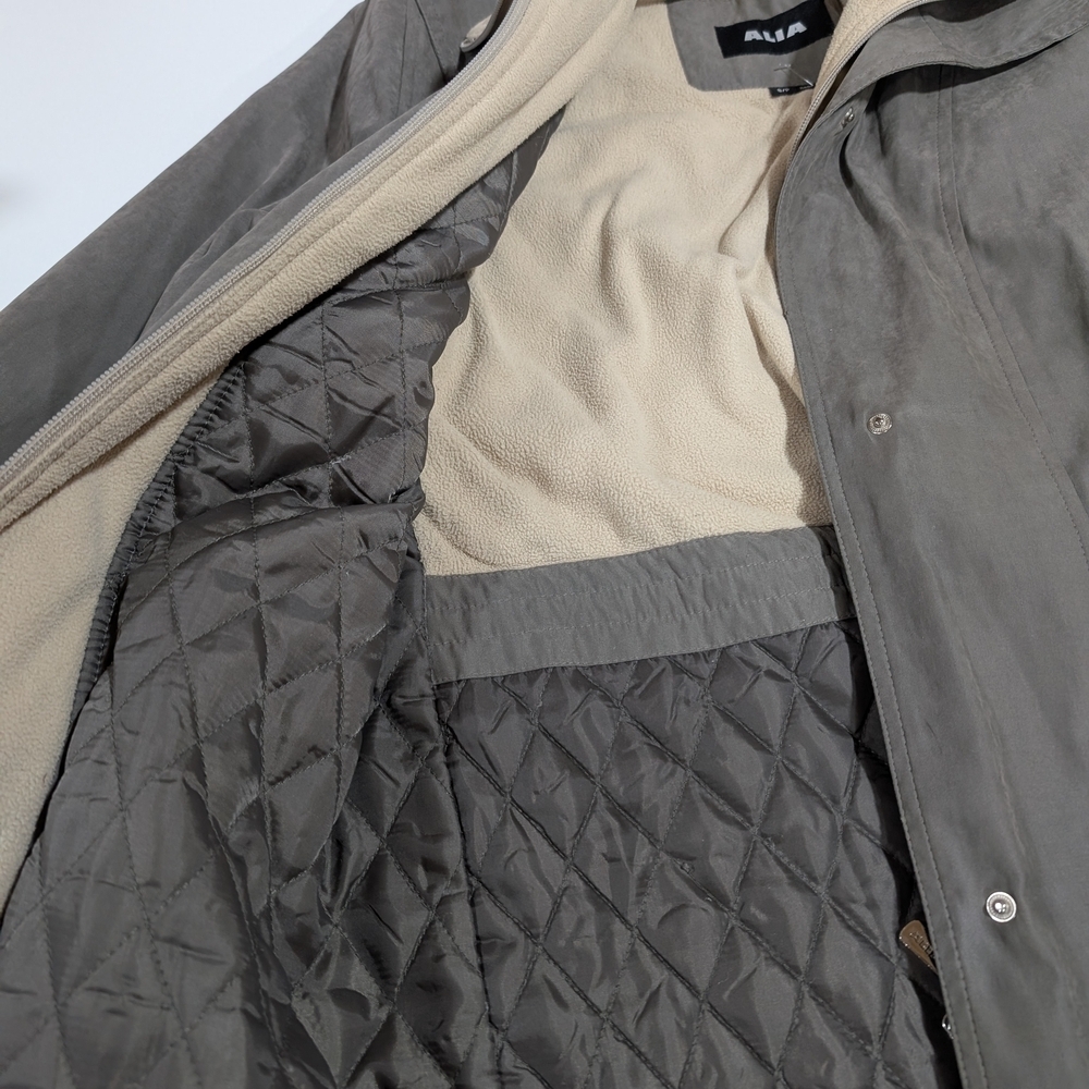 Alia Quilted Women's Jacket Small Gray Fleece Lined Utility Coat Earth Tones - Picture 11 of 11